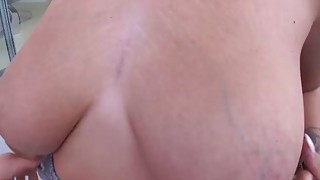 A hard pounding and messy creampie for busty Cassidy Banks